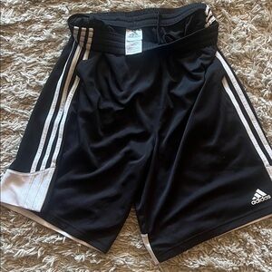 Adidas Black and White Striped Shorts